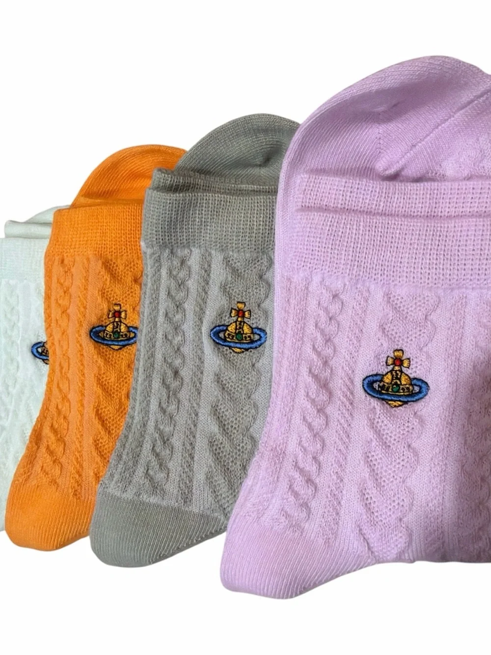 Vivienne Westwood Women’s Crew Socks - White, Orange, Gray, Pink